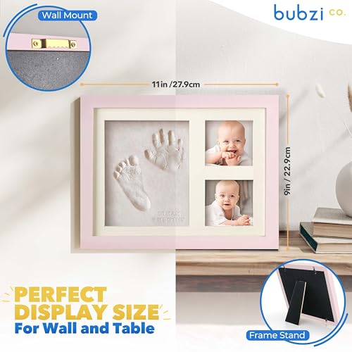 Bubzi Co Baby Footprint Handprint Frame Ballet Pink