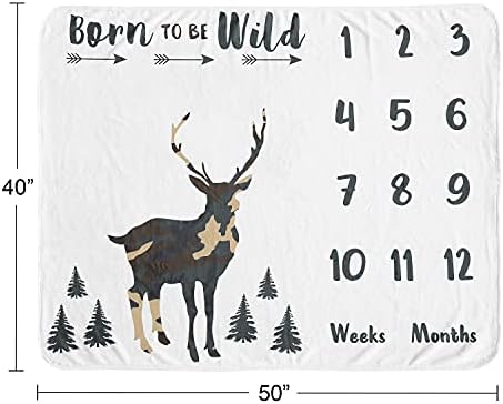 Woodland Camo Deer Baby Growth Mat Blanket 1
