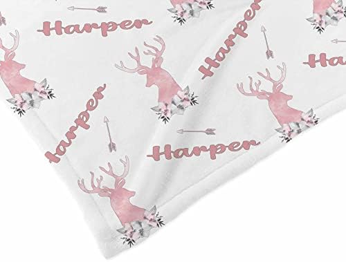 Personalized Baby Deer Blanket for Girls with Name