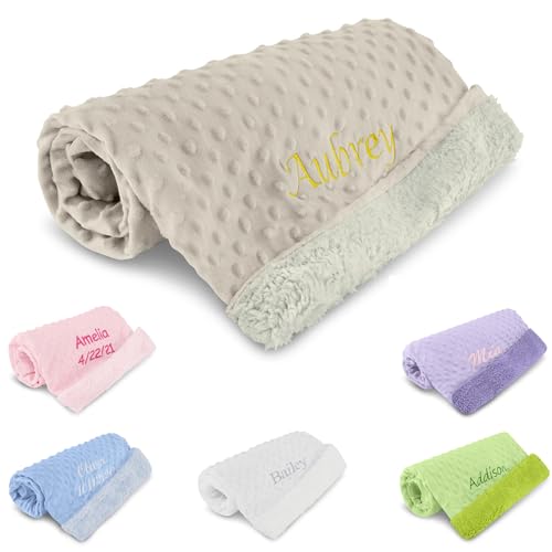 Personalized Newborn Swaddle Blanket with Name Date