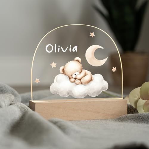 Personalized Baby Bear Night Light with Name 1