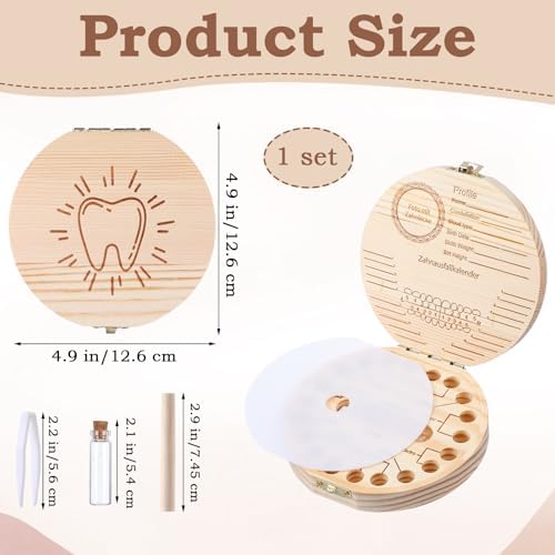 Baby Tooth Fairy Box Wooden Keepsake Organizer