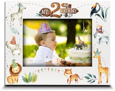 BELLA BUSTA 2nd Birthday Safari Frame - Custom Animal Design