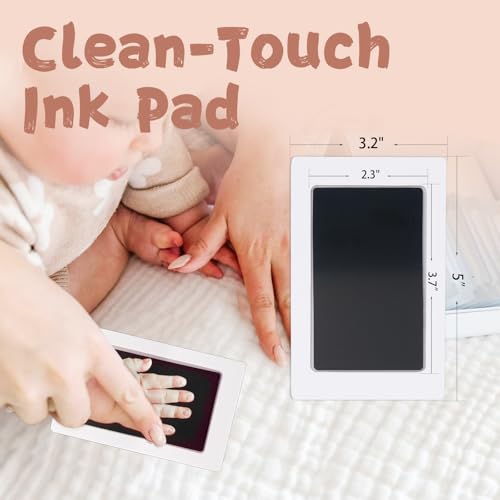 Inkless Baby Hand Footprint Kit with 4 Pads and 12 Cards