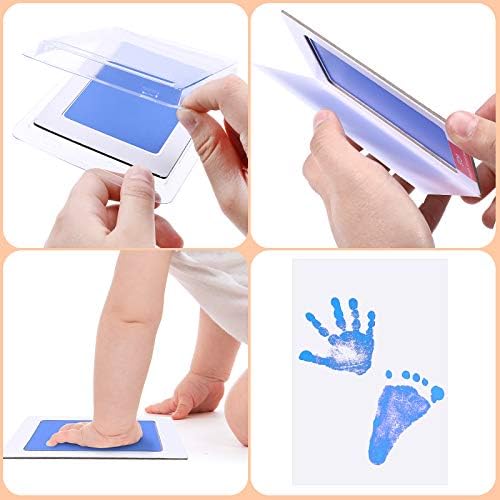 Outus 18-Piece Baby Inkless Handprint Footprint Kit with 12 Cards
