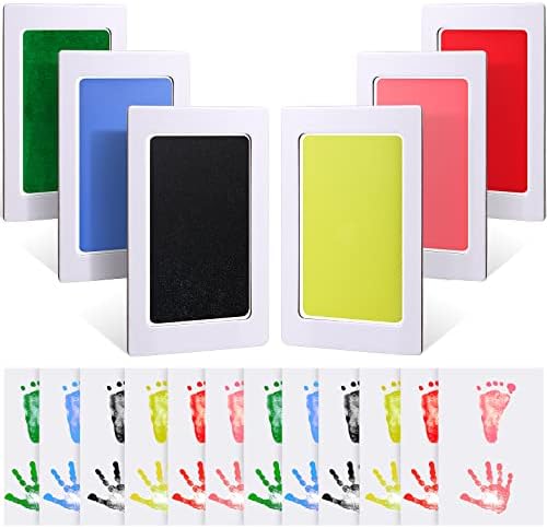 Outus 18-Piece Baby Inkless Handprint Footprint Kit with 12 Cards