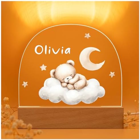 Personalized Baby Bear Night Light with Name 1
