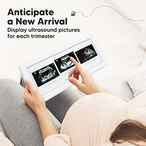 KeaBabies Trio Sonogram Photo Frames - Alpine White