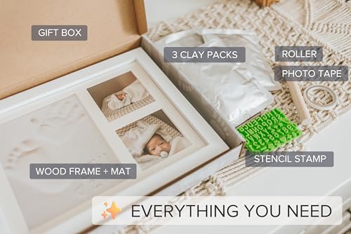 Baby Mushroom Hand Footprint Frame Kit White