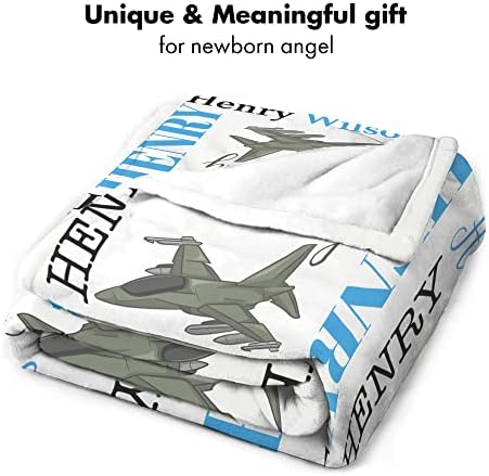Personalized Military Airplane Baby Blanket with Custom Name