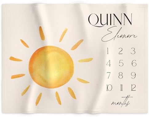 Personalized Baby Blanket with Name and Month Tracker