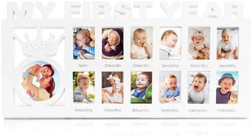 Eorbow Newborn Baby Growth Frame with 13 Photo Inserts
