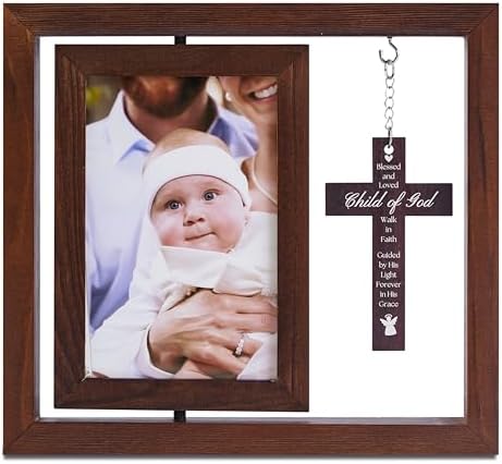 InnoBeta Baptism Gifts for Girls - Wood Frame 4x6