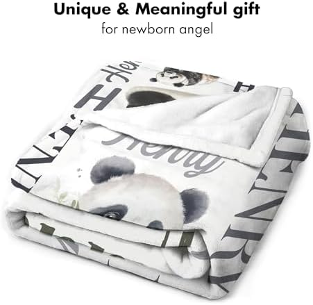 Personalized Panda Baby Blanket with Custom Name