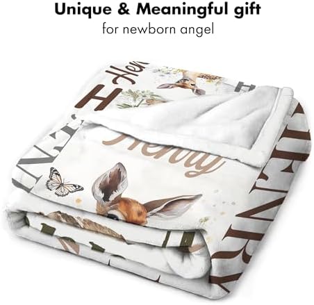 Personalized Deer Baby Blanket with Custom Name