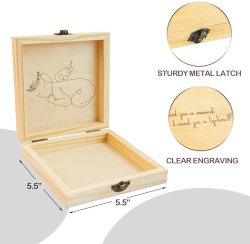 BeeGreeny Miscarriage Memory Box - Wooden Keepsake for Baby Loss