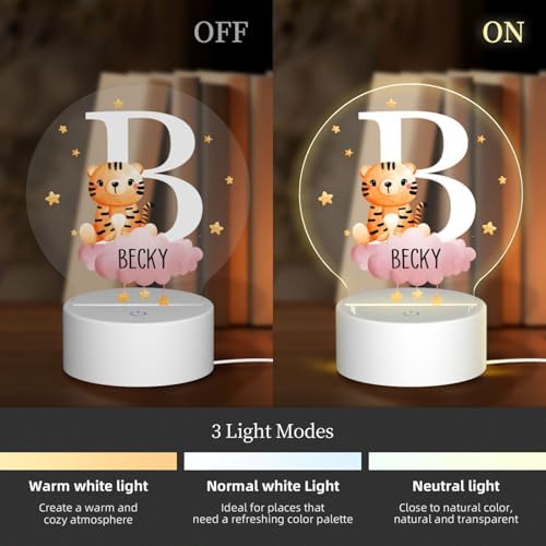 Personalized Forest Animal Night Light for Kids