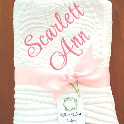 Personalized Baby Blanket With Name and Date Embroidered