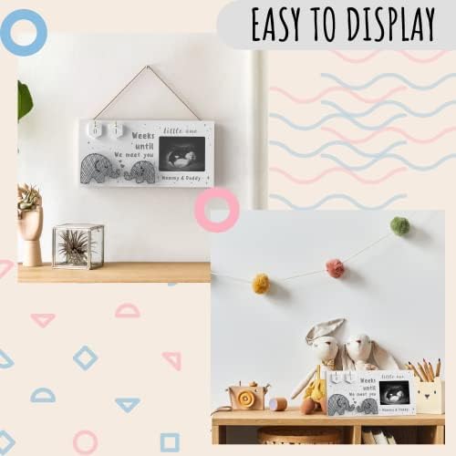 Baby Sonogram Frame with Countdown - Farmhouse Style Keepsake