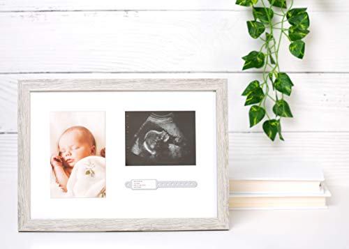Kate Milo Rustic Picture Frame with ID Bracelet and Sonogram