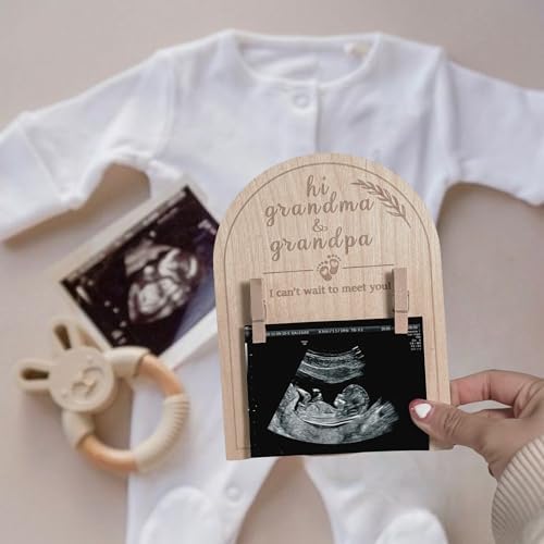 HONOCOOLS Baby Ultrasound Photo Frame - Pregnancy Reveal Keepsake for Grandparents