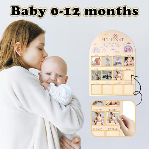 lasuroa Newborn Monthly Photo Frame 12 Months Baby Growth Board