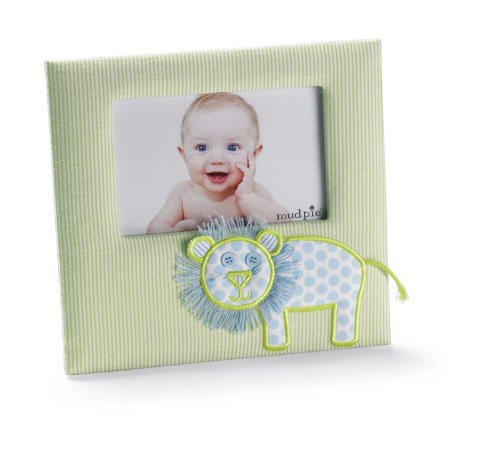 Mud Pie Baby Little Prince Seersucker Lion Frame 1