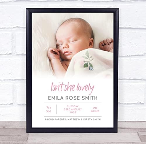 New-Born Baby Christening Girl Photo Keepsake Print Frame