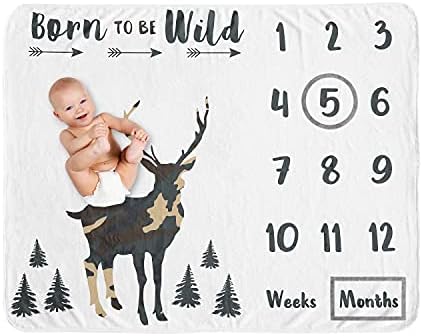 Woodland Camo Deer Baby Growth Mat Blanket 1