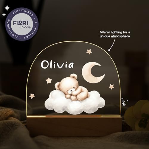 Personalized Baby Bear Night Light with Name 1