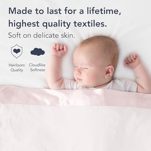 Little Giraffe Luxe Soft Baby Blanket with Satin Trim - 29x35 - Pink