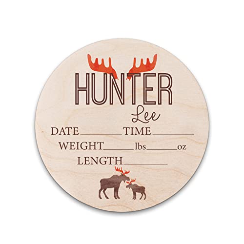 Personalized Birth Stat Sign Moose Antlers Crib Decor