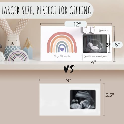 EURSET Rainbow Baby Sonogram Frame Countdown Keepsake