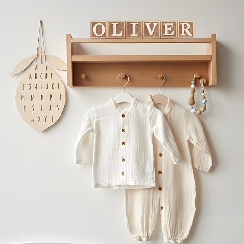 Zempfoal Custom Wooden Name Sign - 8-Letter Baby Blocks with 78 Alphabet Letters