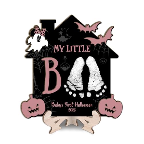 DIY Halloween Footprint Wooden Sign Baby Keepsake Decor