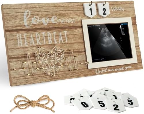 KAIOTYA Baby Sonogram Picture Frame with Countdown and ECG Symbol