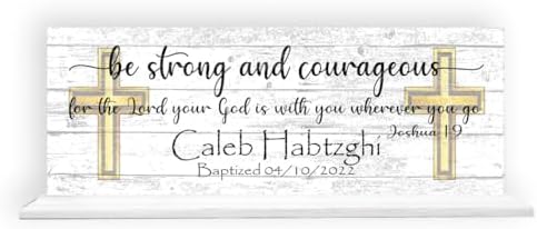 Custom Baptism Plaque With Name and Date - Solid Wood Keepsake