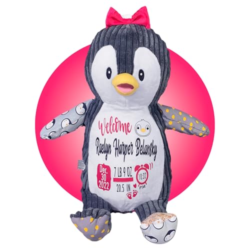 Personalized Baby Stats Penguin Plushie - Birth Announcement Keepsake 1
