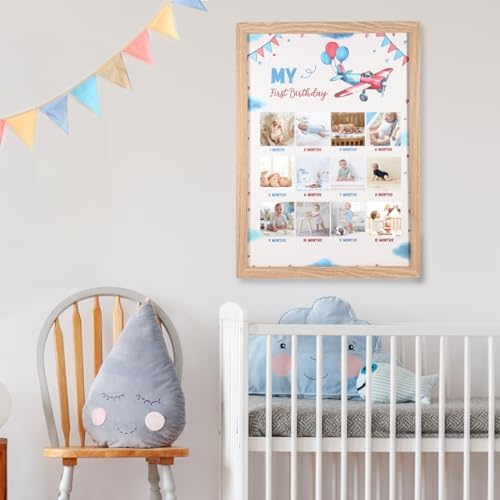 My First Year Airplane Photo Frame - 12 Month Milestone Display
