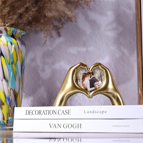 Heart Shaped Photo Frame With Gold Decoration