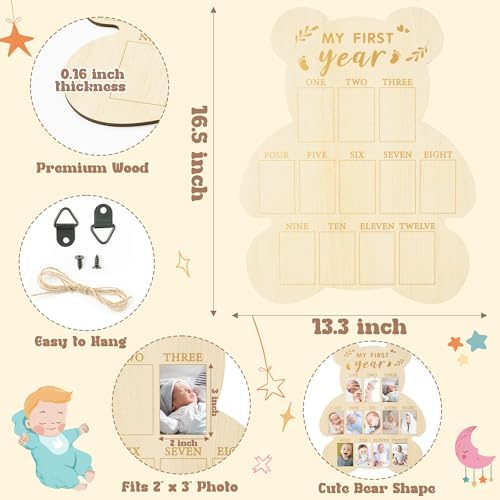 R HORSE 12 Months Milestone Photo Frame Bear Shape