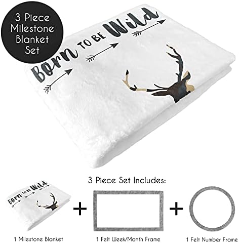Woodland Camo Deer Baby Growth Mat Blanket 1