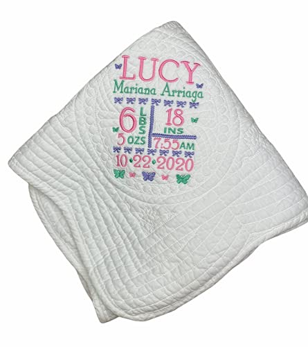 Personalized Baby Quilt for Newborn Girls