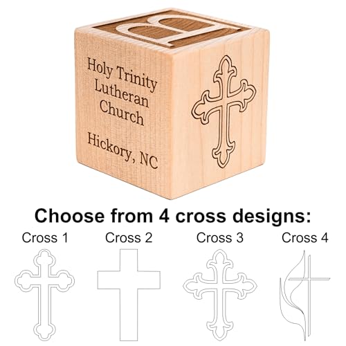 Personalized Baby Baptism Wood Block 25 Size