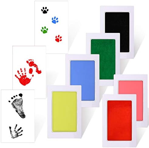 Outus 18-Piece Baby Inkless Handprint Footprint Kit with 12 Cards