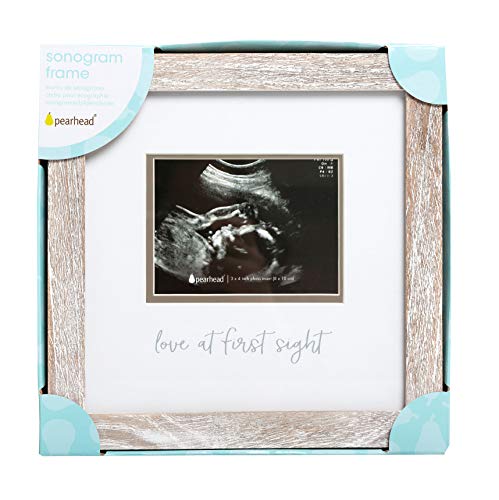 Pearhead Love at First Sight Sonogram Frame 4x3 Photo Insert Rustic