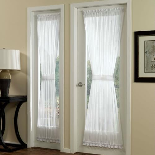 No 918 Emily Sheer Voile Curtain Panel 28 x 72 White 1