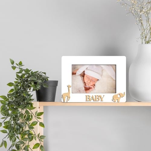 OXEDP Baby Memories Picture Frame with Giraffe Elephant Design 1
