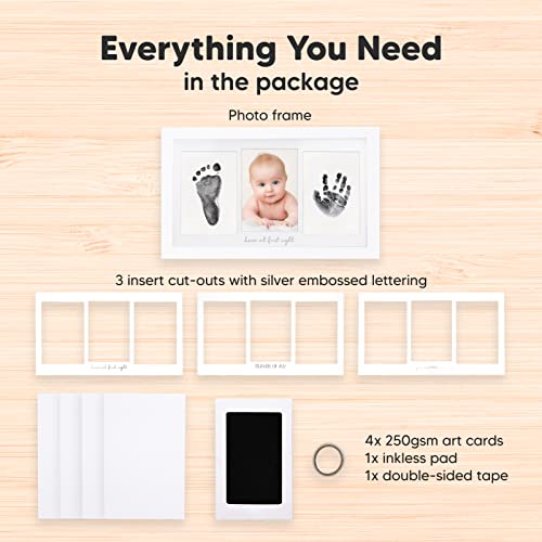 KeaBabies Inkless Hand Footprint Kit - Baby Keepsake Frame