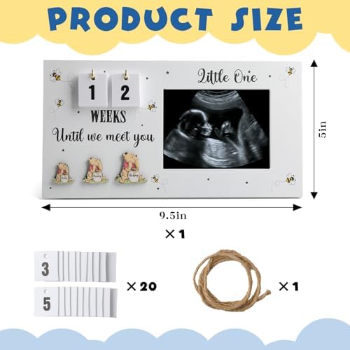 CORODER Cute Bear Ultrasound Frame with Baby Countdown